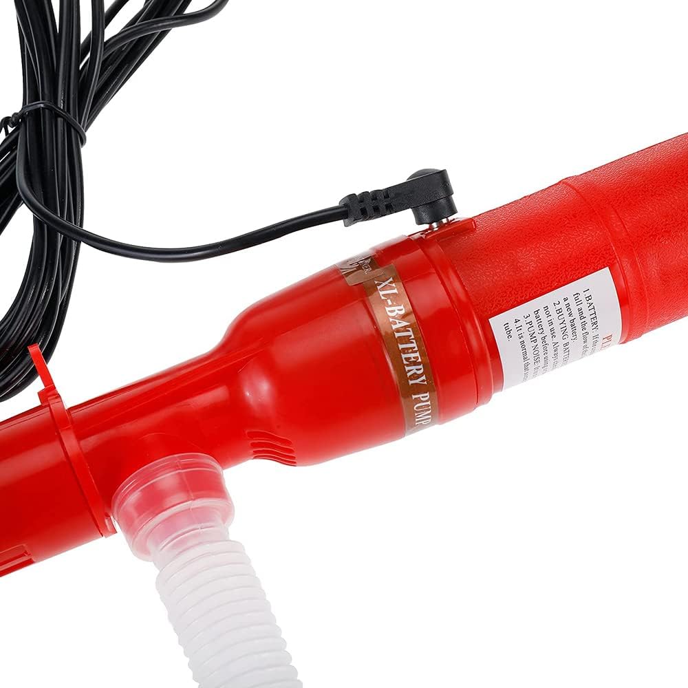 Electric Hand Pump, Portable Car Vehicle Fuel Transfer Pumps, Electric Charging Liquid Extractor, with Charging Cable, for Gasoline Diesel Fuel (Blue+Red)