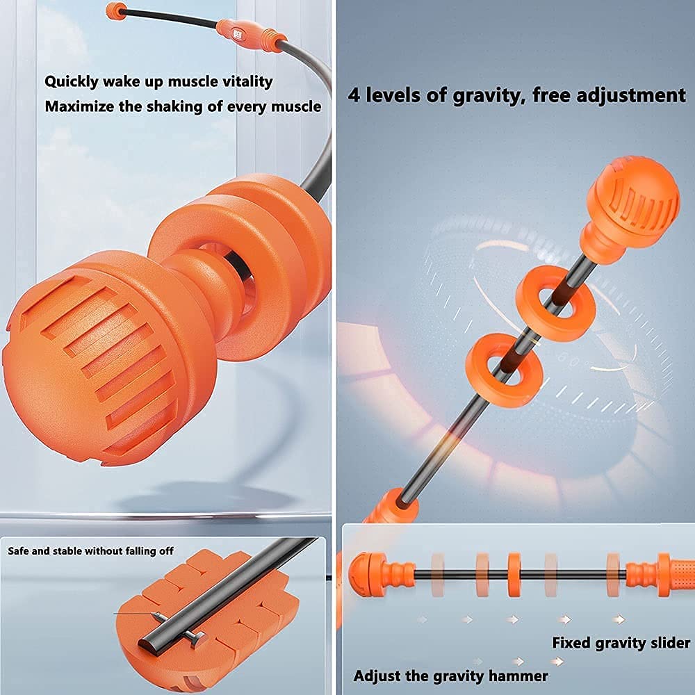 Swing Stick Fitness Asta elastica speciale per il fitness Barra elastica fitness, 4 livelli di gravità, regolazione libera, barra elastica fitness multifunzionale per l'allenamento(Color:Orange)