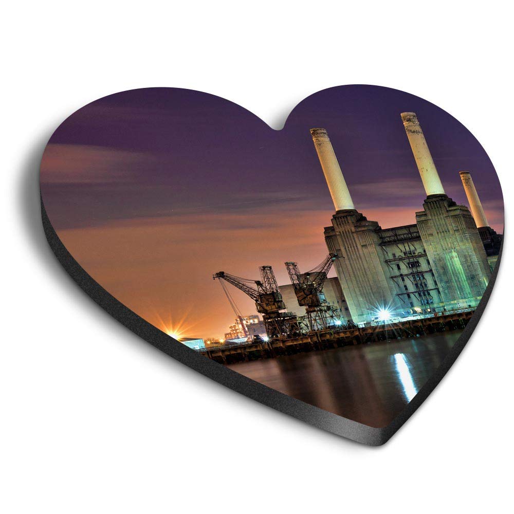 Destination Vinyl Ltd Multicolor 1 X Heart Mdf Magnets - Battersea Power Station At Night 44232