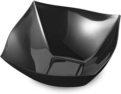 48 8oz Plastic Square Bowls Black Square Bowls - 8 oz Plastic Soup Bowls Small Party Dessert Bowls