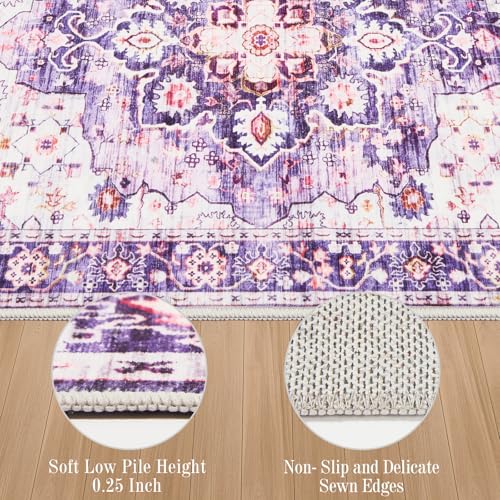 Alfombra 4x6 pies lavable y antideslizante vintage miniatura 5