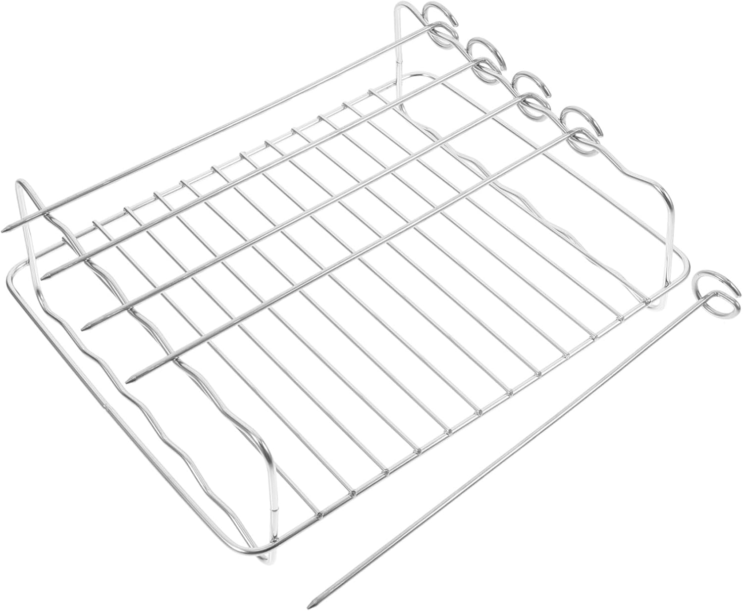 Cabilock 1 Set Air Fryer Grill Versatile Steaming Bracket Air Fryer Accessory Toast Rack Barbecue Shelf Air Fryer with Racks Rack for Air Fryer Toast Sand Rack Stainless Steel Silver Cabilock 1 Set Air Fryer Grill Versatile Steaming Bracket Air Fryer Accessory Toast Rack Barbecue Shelf Air Fryer with Racks Rack for Air Fryer Toast Sand Rack Stainless Steel Silver