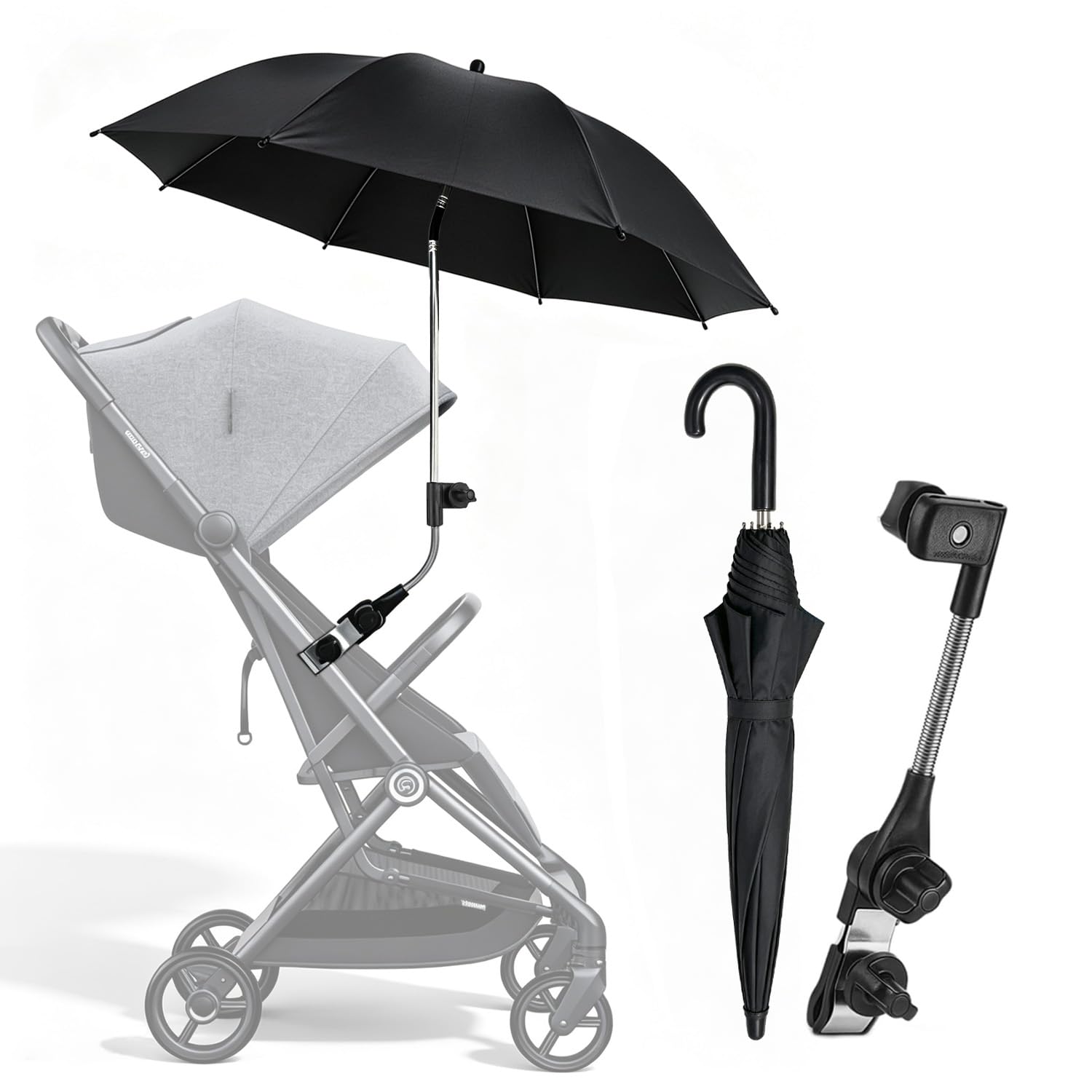 Pram Umbrella,pram Parasol with 50+ UV Protection,Pushchair Parasol