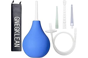GNEGKLEAN Anal Douche Enema Bulb Kit: 7.6 oz Black Silicone Anal Douche...