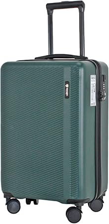 review GinzaTravel simple and convenient ABS suitcase, anti-scratch, waterproof (convenient series-01) (carry-on-20inch, Pine Green)