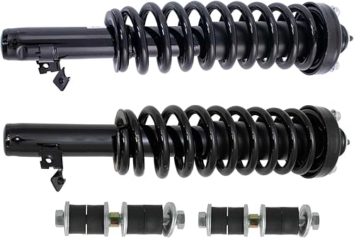 Miniatura 738 de TRQ Kit de suspensión delantera, conjunto de amortiguadores y resortes, barra estabilizadora, enlace estabilizador compatible con Chevrolet