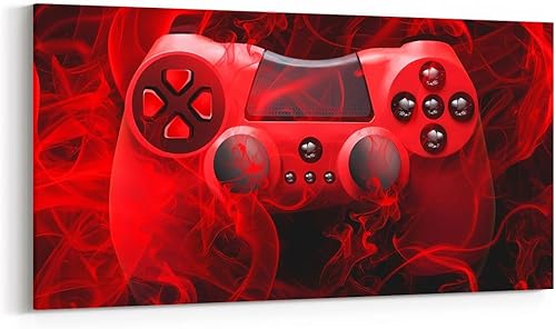 Miniatura 17 de Feelyou Lienzo decorativo para pared de sala de estar, de 19 x 38 pulgadas, color rojo y negro, grande, impresión en lienzo degradado, pintura de