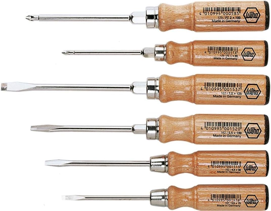 Wiha 162ZK6SO Soft Finish Flat Head/Pozidriv Driver Set, 6 Pieces