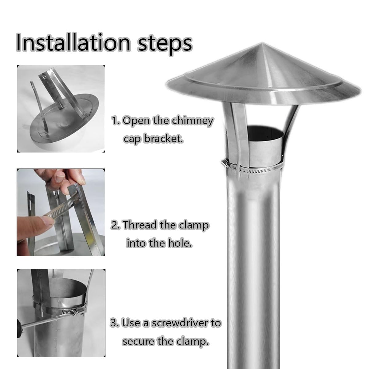 Copertura canna fumaria in acciaio inox | 50-300 mm, Scenario di utilizzo: ventilazione del camino e scarico fumi