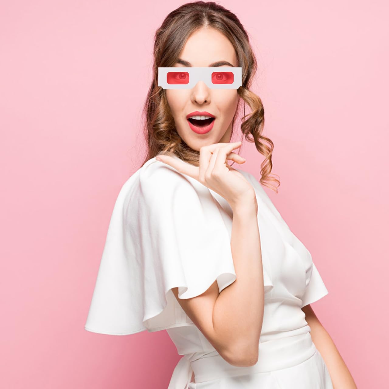 minkissy Lunettes Rouges Enfants 3D 50 Pièces pour Films À Domicile Cadeaux Saint-Valentin Fête Arc-en-Ciel Fournitures Anniversaire Et Récompenses Classe