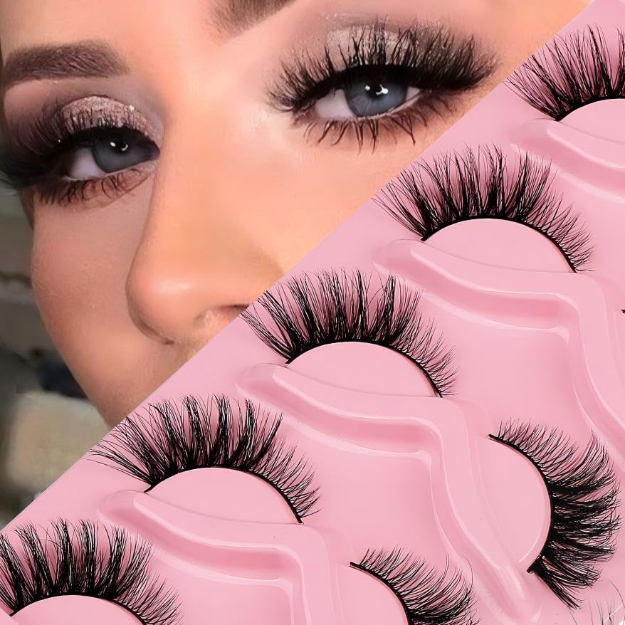 5 pairs of side-fly false eyelashes fox eye makeup createa natural makeup look suitable for beginners D curl