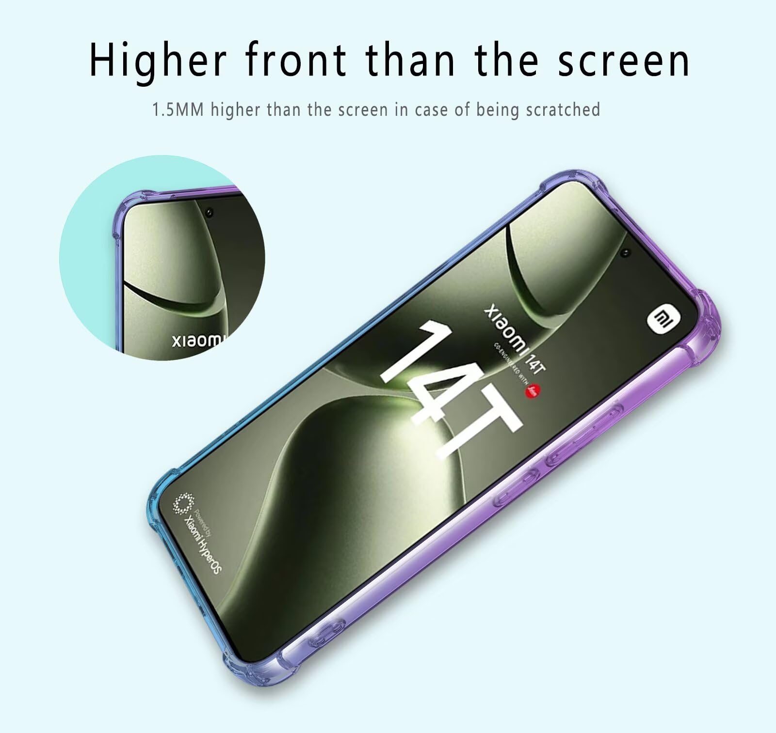 Funda Para Xiaomi MI 14T - Carcasa De Silicona Con Marco Galvanizado, Color Blanco, Protección Suave