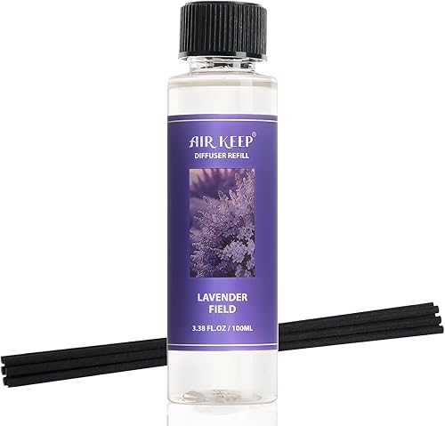 Miniatura 30 de Airkeep Juego de difusor de varillas – 3.38 onzas líquidas (3.4 fl oz), difusor de aroma de bambú para el hogar, incluye 8 varillas difusoras