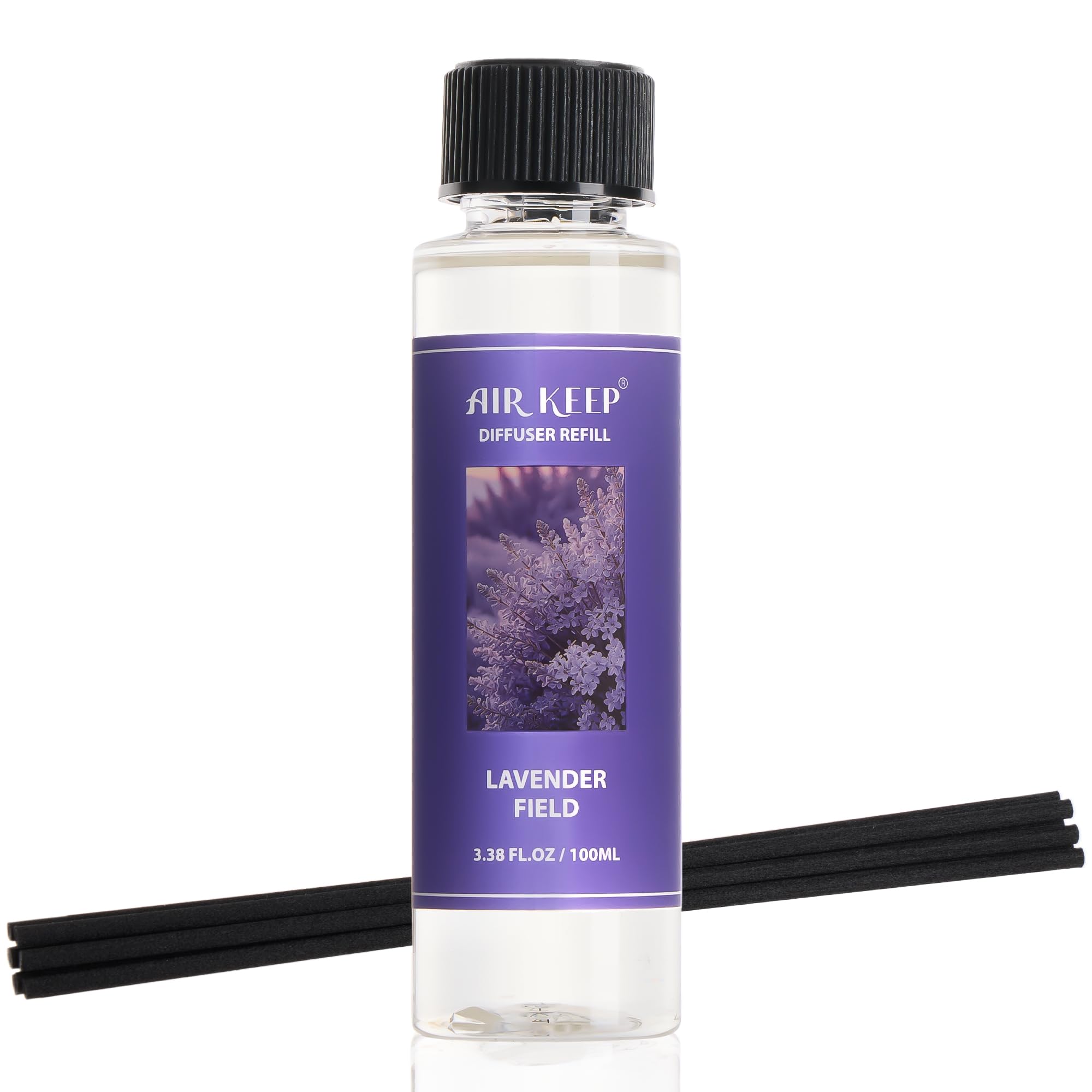Airkeep Reed Diffuser Oil Refill/Lavender Field/3.38 oz / 1 Pack/Air Freshener &amp; Aromatherapy Essential Oil Blend for Home Fragrance – Scented Refill Oil for Bathroom, Bedroom &amp; Home Decor