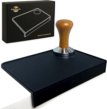Salomayes Espresso Tamping Mat 8"x6" Compact Non-Slip Silicone Tamper Mat, Food-Grade Coffee Tamping Station for Home Baristas, Essential Espresso Accessories