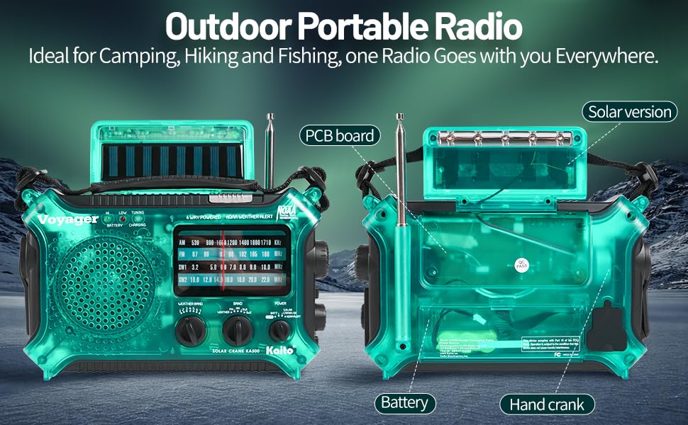 Radio portable Kaito KA500 vert pour écouter les ondes courtes - 2