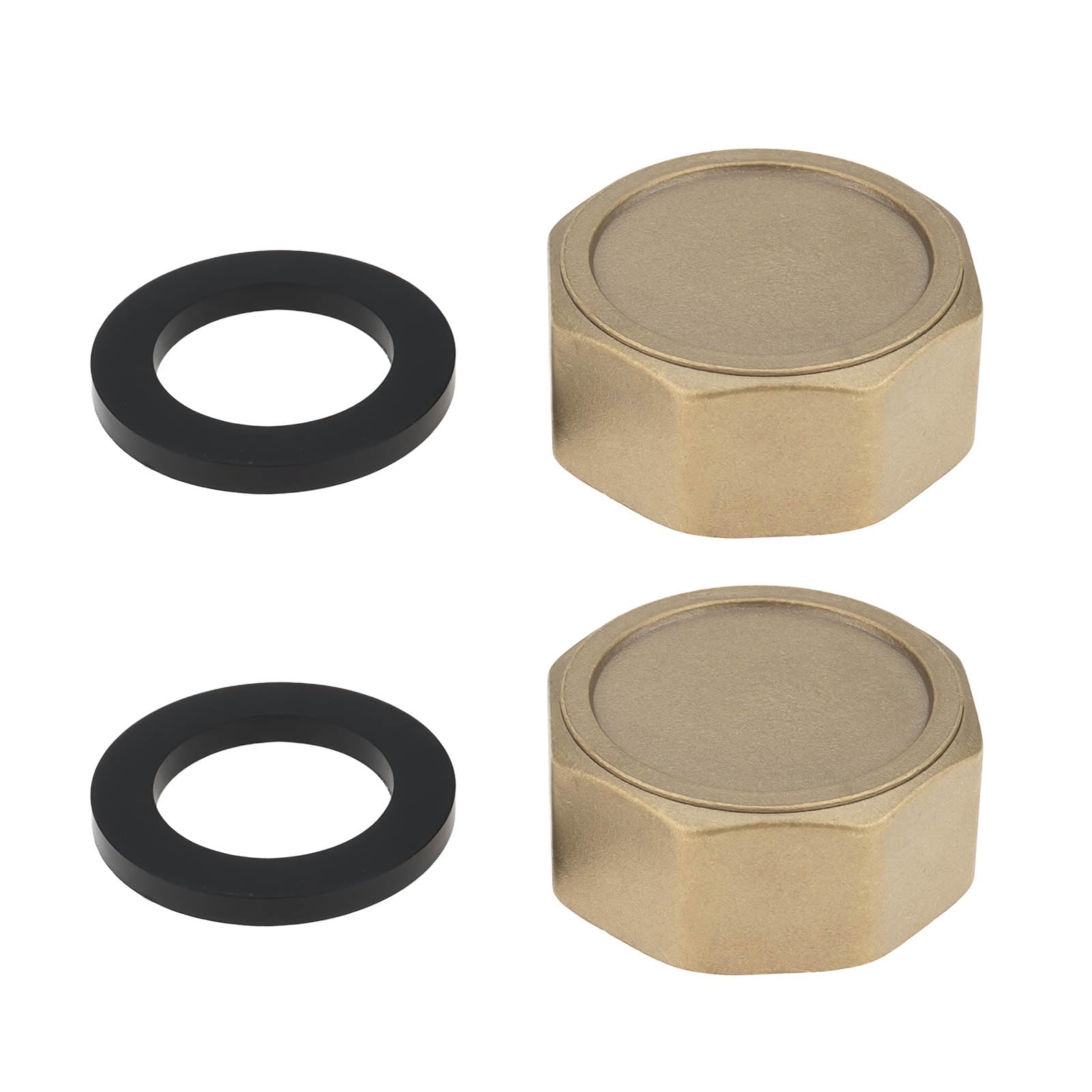 Bouchon laiton 1 pouce DN25 femelle avec joint pour collecteur eau de pluie et radiateur x2