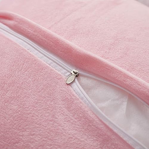 Miniatura 5 de Uhamho - Juego de 2 fundas de almohada de piel sintética y terciopelo suave con cierre de cremallera