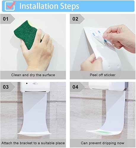 Miniatura 5 de Cotn - Bandeja de goteo para dispensador de jabón ACotn para dispensador automático, montaje en pared y dispensador de desinfectante de manos,