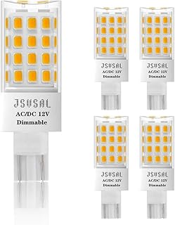 JSVSAL (4-Pack Dimmber T5 T10 Wedge Base LED Light Bulb 6W 650lm,4000K Natrual White,12V AC/DC for Outdoor Landscape Lighting Deck Stair Step Path Lights RV Boat Dome Lighting