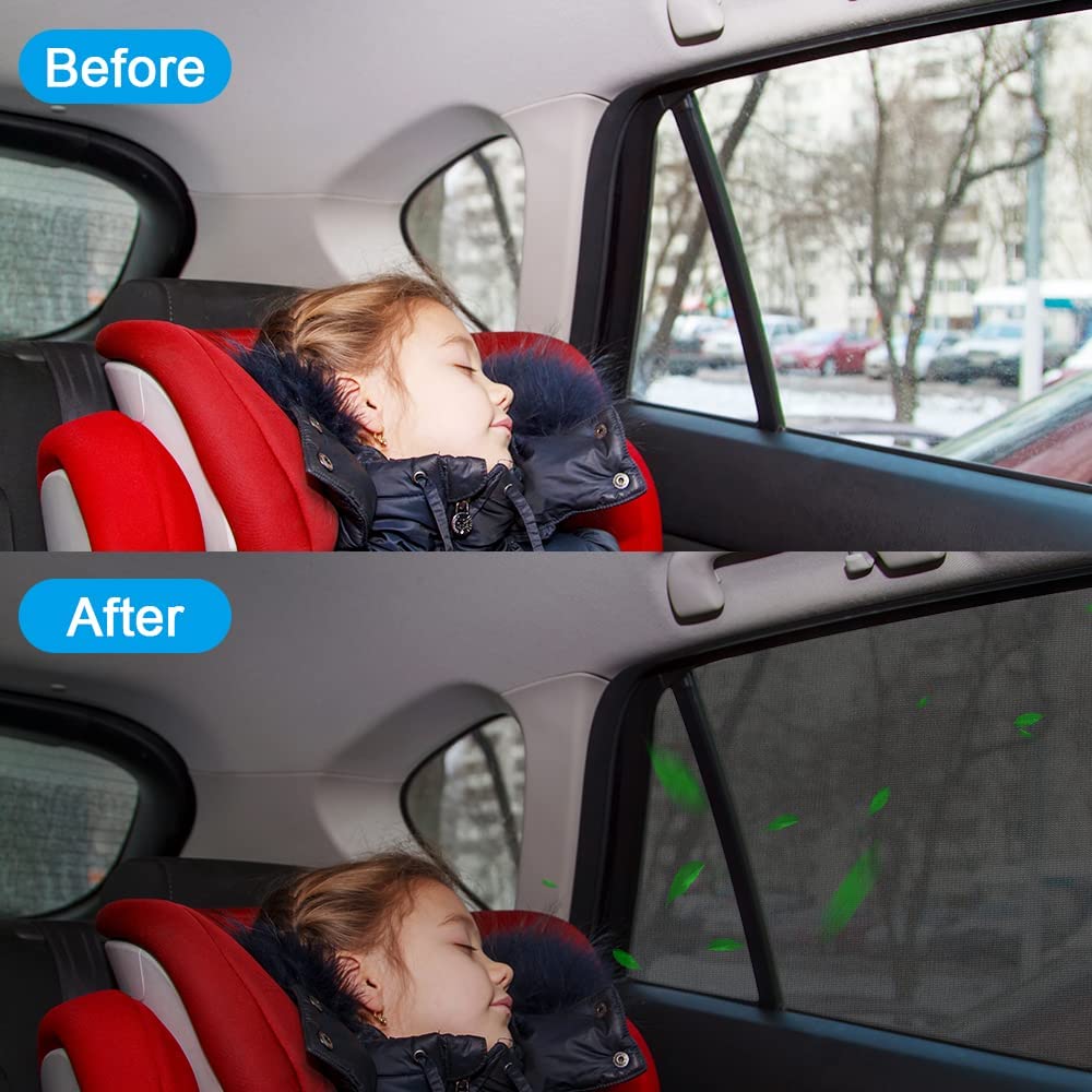 URAQT Tendine Parasole Auto Bambini, 2 Pezzi Tendine Parasole Auto Finestrino Laterale Tendina Parasole, Finestrino Laterale del Parasole dell'auto Universali Tendine Parasole Auto Block Raggi UV, #M