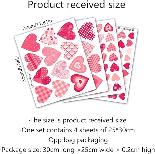 Miniatura 6 de Calcomanías de doble cara para ventana de corazón para el día de San Valentín, diseño de corazón Gonme Gonme, calcomanías románticas para ventana,