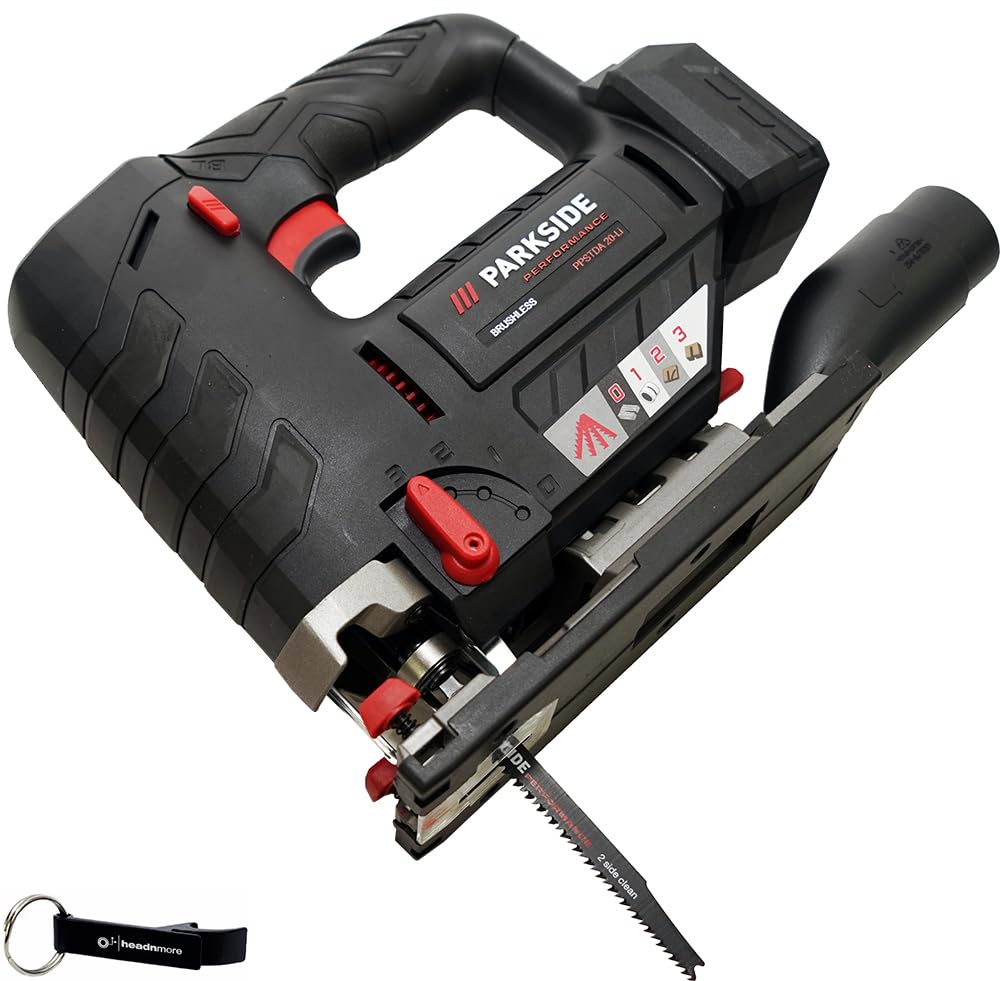 HEADNMORE® Bundle Parkside Performance PPSTDA 20 - Sierra de calar con batería (20 V, incluye llavero)
