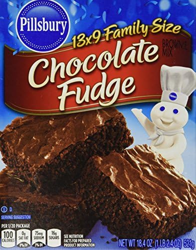 Pillsbury Chocolate Fudge Brownie Mix 18.4 Oz (Pack of 6)