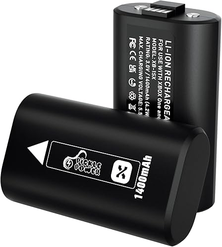 Paquete de baterías recargables de litio para Xbox Series XS y Xbox One, paquete de 2 baterías de 1400 mAh Xbox para Xbox Series XXbox Series SXbox