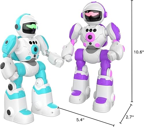 Miniatura 9 de VATOS Juguetes robot para niños, 2 piezas de robot de control remoto con control de grabación de voz y detección de gestos, funciones de baile de