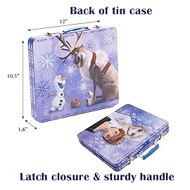 Innovative Designs Disney Frozen 2 Kids Deluxe Activity Set with Carrying Tin, Coloring Sheets, Tattoos, Stickers, & Art Supplies