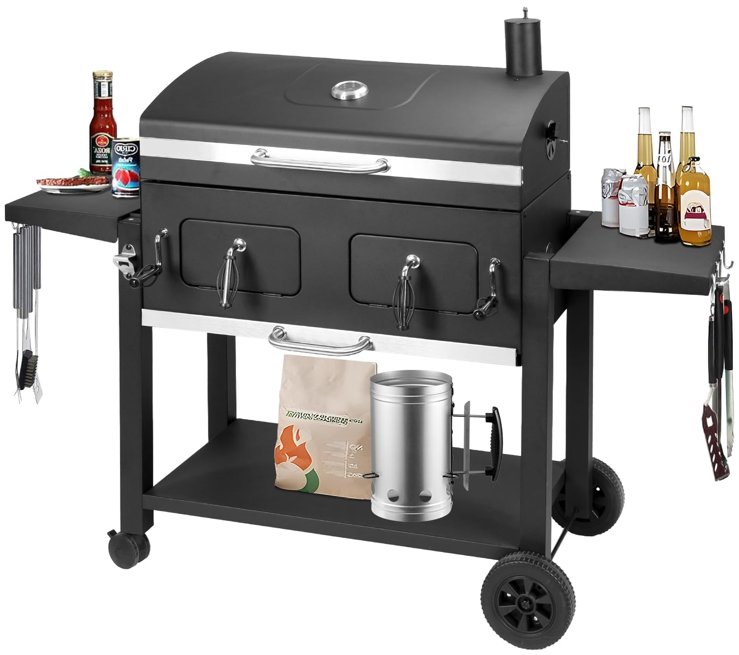 Amazon.com: Charcoal Grill Outdoor BBQ Grill, Extra Large Cooking