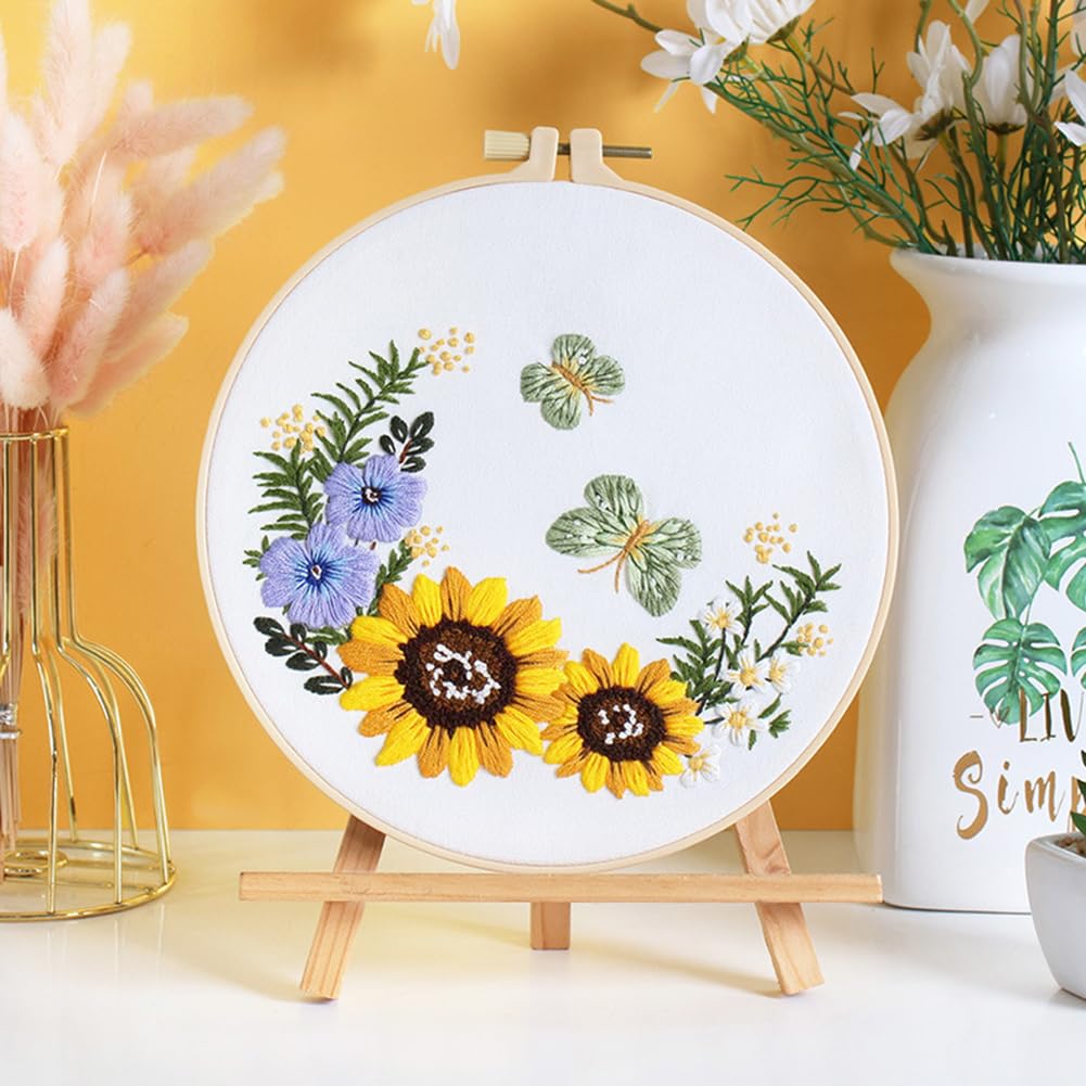 Lanarte Kreuzstichset „Sonnenblumen“ – 33x47 Cm, Inkl. Stoff, Garn, Nadel & Anleitung, Für Fortgeschrittene