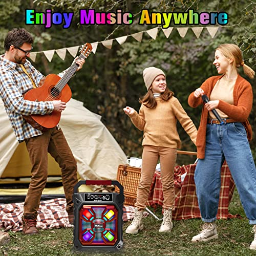 Karaoke Machine For Kids, Vuigue Portable Bluetooth Speaker Pa System With Wireless Microphone, Led Lights, Remote Control, Supports Tf Card/Usb/Aux Input, Ideal For Home Karaoke, Party (Vs-0606) #TOP4