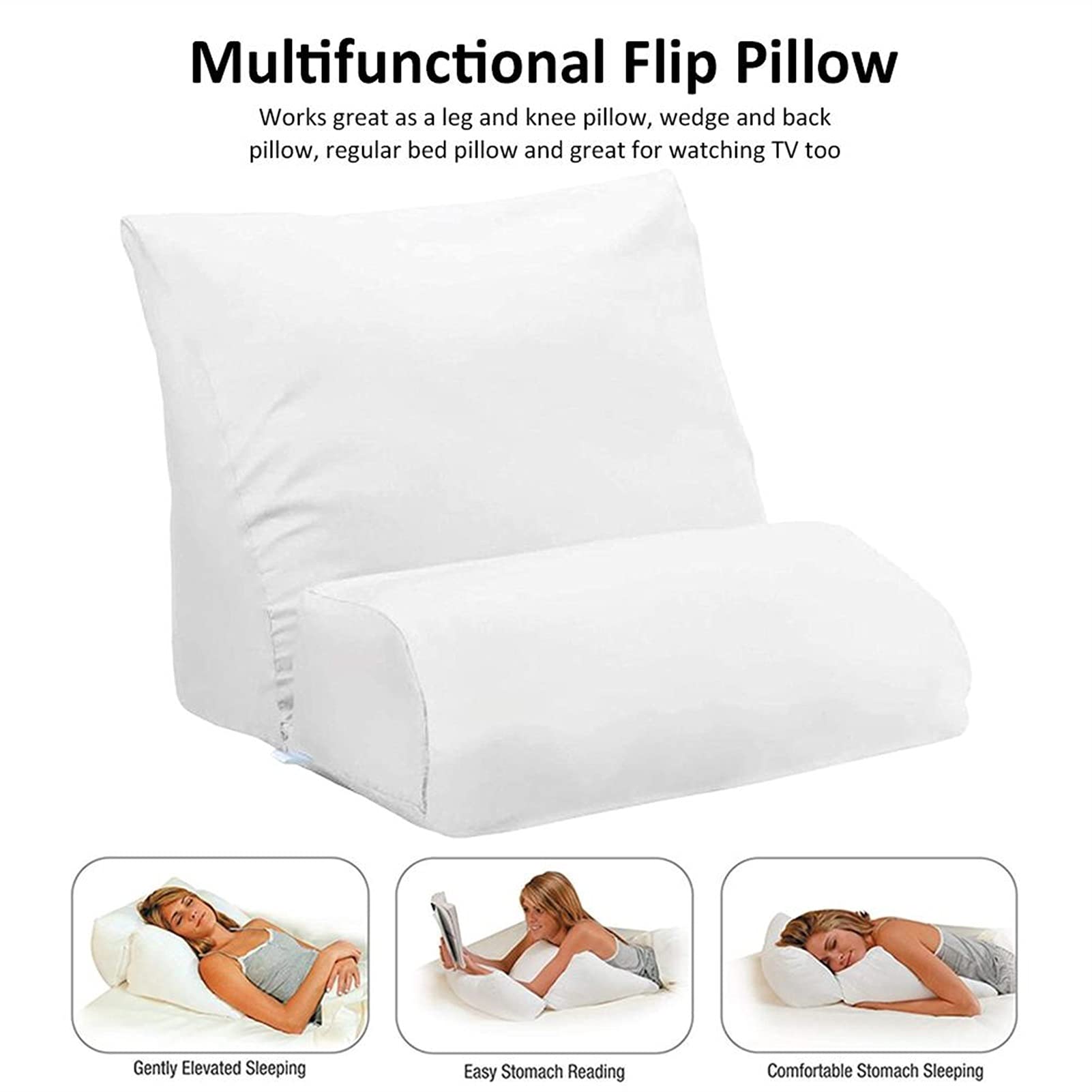 Flip almohada Cojín de piernas CAMA MULTIFUNCIONAL WEDGE CODA MEMORIA DE MEMORIA Cojín de inclinación de la espuma para la espalda y las piernas Alfombra de la pierna de algodón PAD Almohada triangula