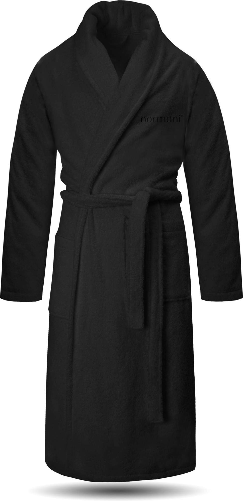 normani 100% Baumwoll Bademantel Saunamantel zweifarbig und einfarbig mit und ohne Kapuze für Damen und Herren (Gr. XS - 4XL)