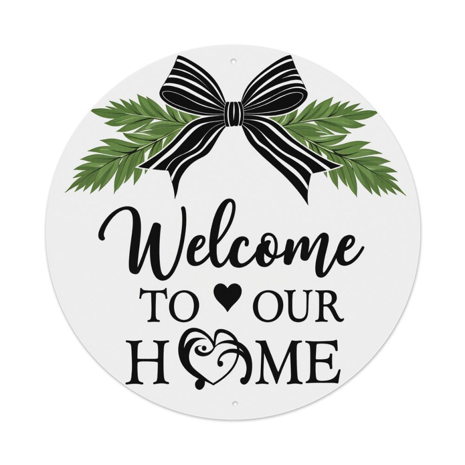 Welcome To Our Home Round Tin Sign Retro Metal Sign for Cafe Bar Pub Home Game Room Gym Club Wall Decoration Vintage Metal Poster 8x8 Inch