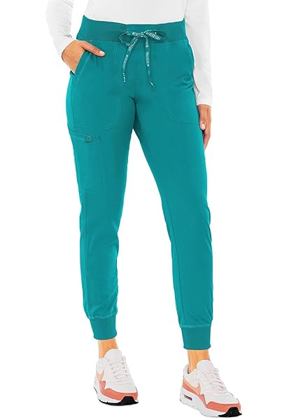 Med Couture Scrub Pants For Women Cargo Jogger Bottoms with 5 Pockets, Lightweight, Ultra Soft, 2-Way Stretch Fabric - MC7710