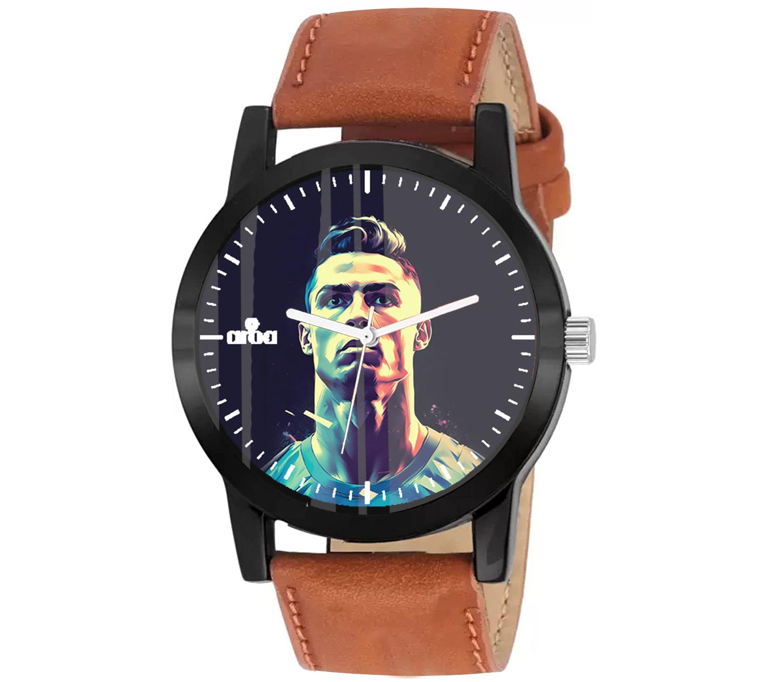 AROA Watch for Men with Epic CR7 Cristiano Ronaldo Model :1290 in Steel Metal Type Brown Strap Analog Watch Blue Dial for Men Stylish Watch for Boys (B0CSPHFD12) Amazon Price History, Amazon Price Tracker