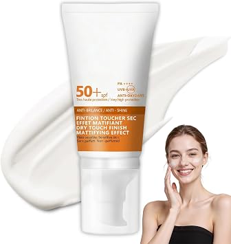 Sunscreen SPF 50+, PA++++, Sun Cream with UVA & UVB Protection for Oil Control and No White Cast, for Oily and Sensitive Skin, Lightweight Waterproof Face Sunscreen, Hydrating & Travel-Friendly, 50ml