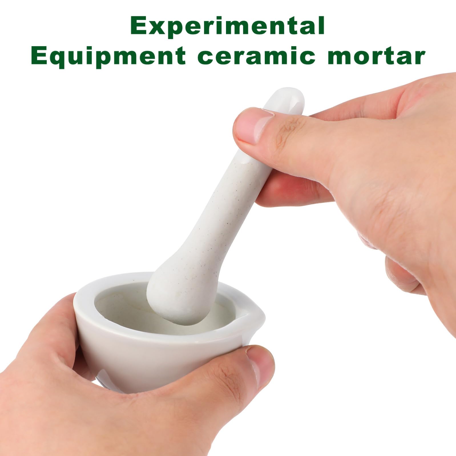 Beavorty Kit de Mortero y Pilón de Porcelana de 2.95 Pulgadas para Molienda de Especias y Suministros Químicos en Cocina y Laboratorio Acabado Liso y Cómodo de Sostener