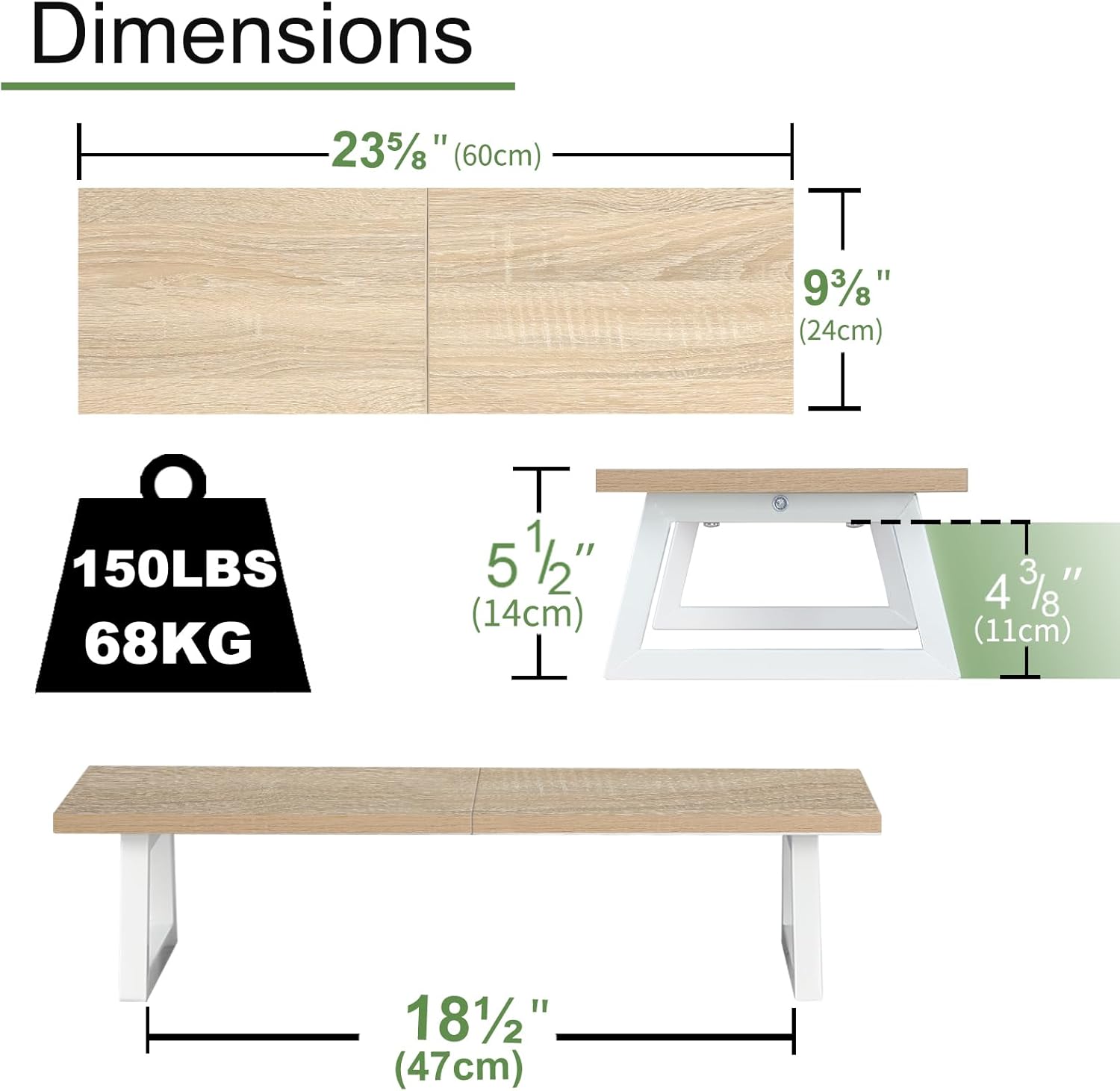 TEAMIX 42’‘ Monitor Stand+31.5’‘ Monitor Stand+24’‘ Monitor Stand