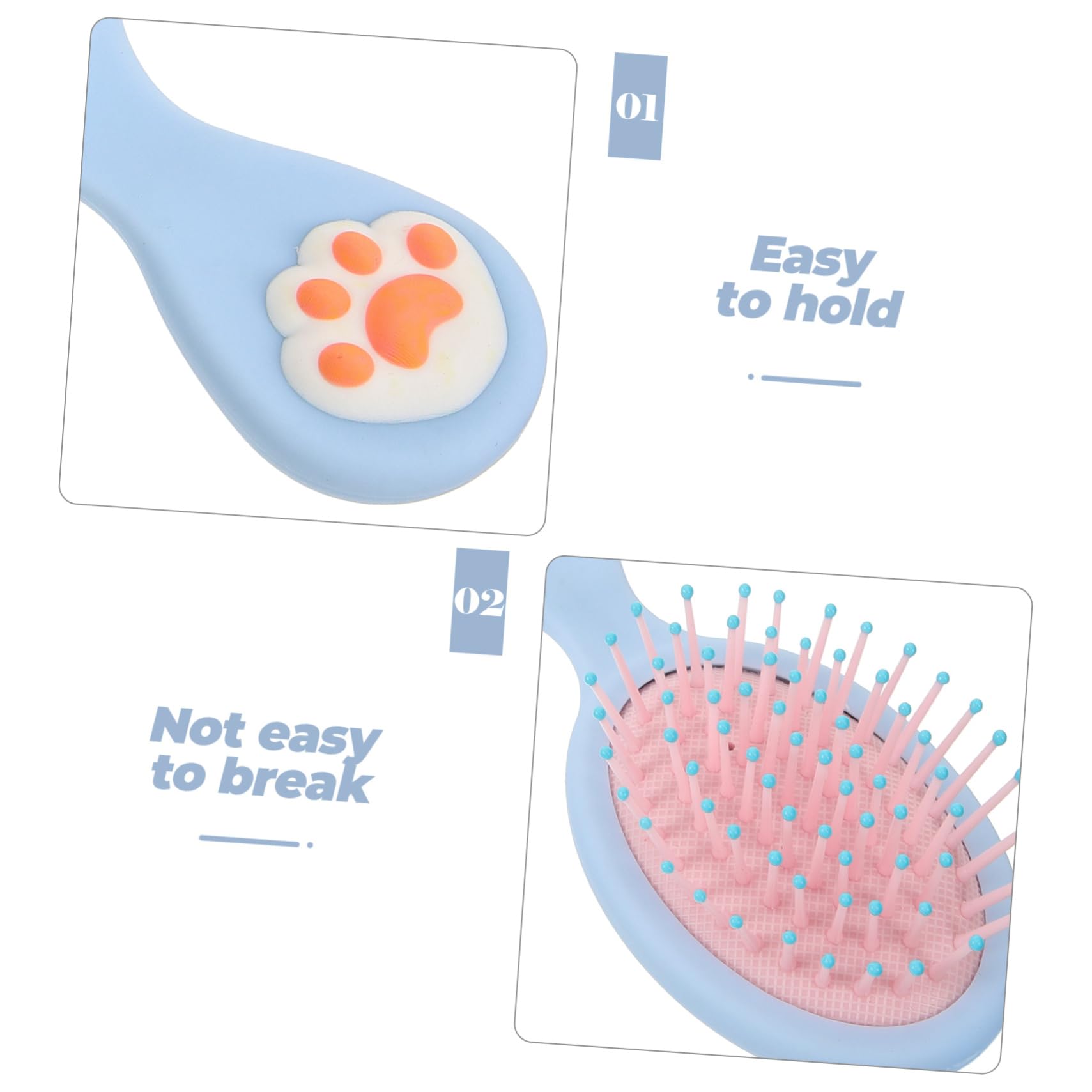 BELLIFFY Portable Cat Hair Brush for Girls Cute Small Hair Brush Detangler for All Hair Types Travel Friendly Lightweight Hairbrush for Easy Styling at Home Go - Image 4