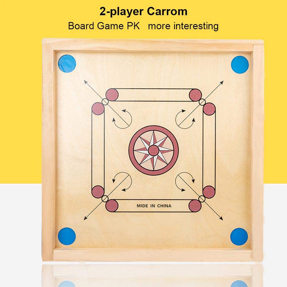Carrom Board Game Set, Wooden Game Board TwoPlayer Puzzle Board Game Family Game Play Carrom