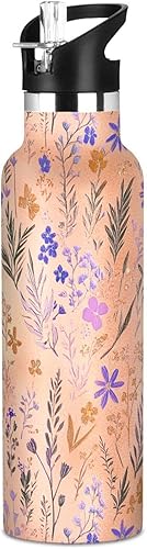 Orchid Pansy Hyacinth - Botellas de agua reutilizables sin BPA con aislamiento de doble pared para escuela y deportes al aire libre