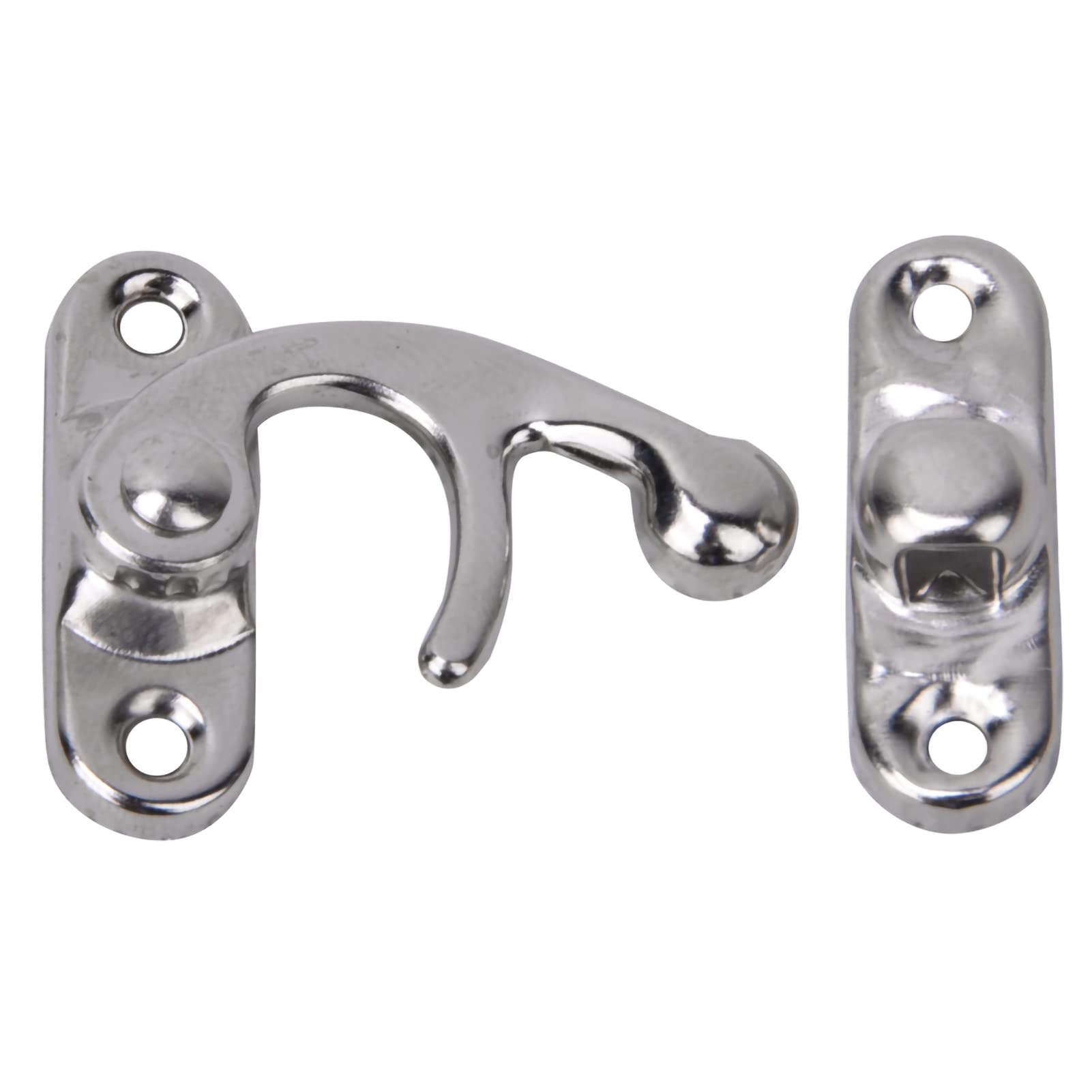 30 Pcs Retro Iron Hook Hasp, Antique Right Hook Horn Lock Jewelry Box Clasp for Gift Boxes, 3.2 x 2.8cm (Silver Right Hook)