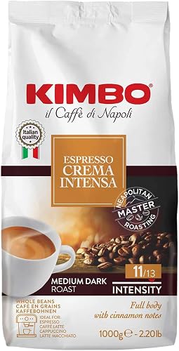 Kimbo Crema Intensa ganze Kaffeebohnen, mittlere Röstung, 1kg Beutel