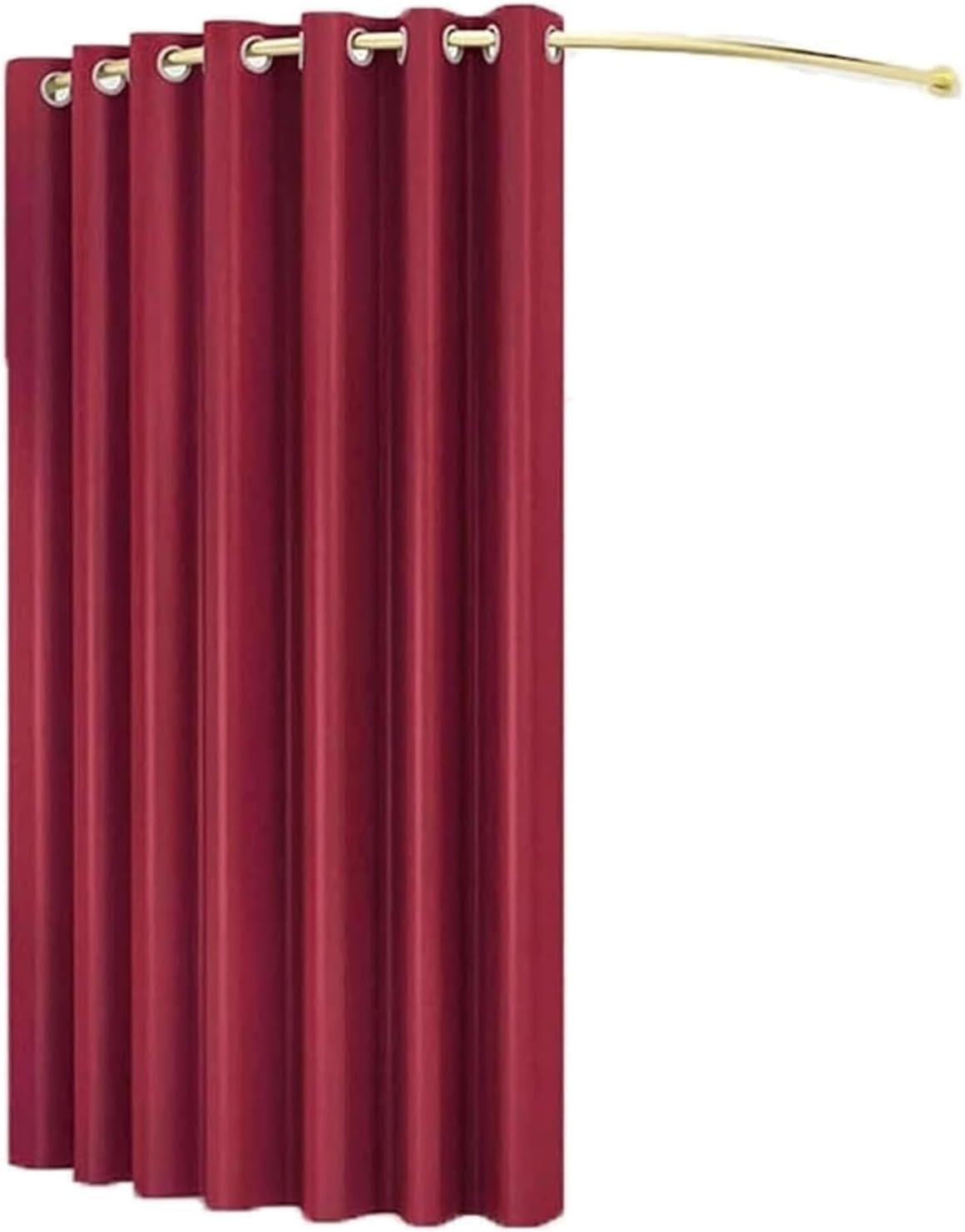 SIAMZYWV Hanging Clothing Store Fitting Room C-Frame Dressing Room Mobile Changing Room with Blackout Curtains Temporary Locker Room