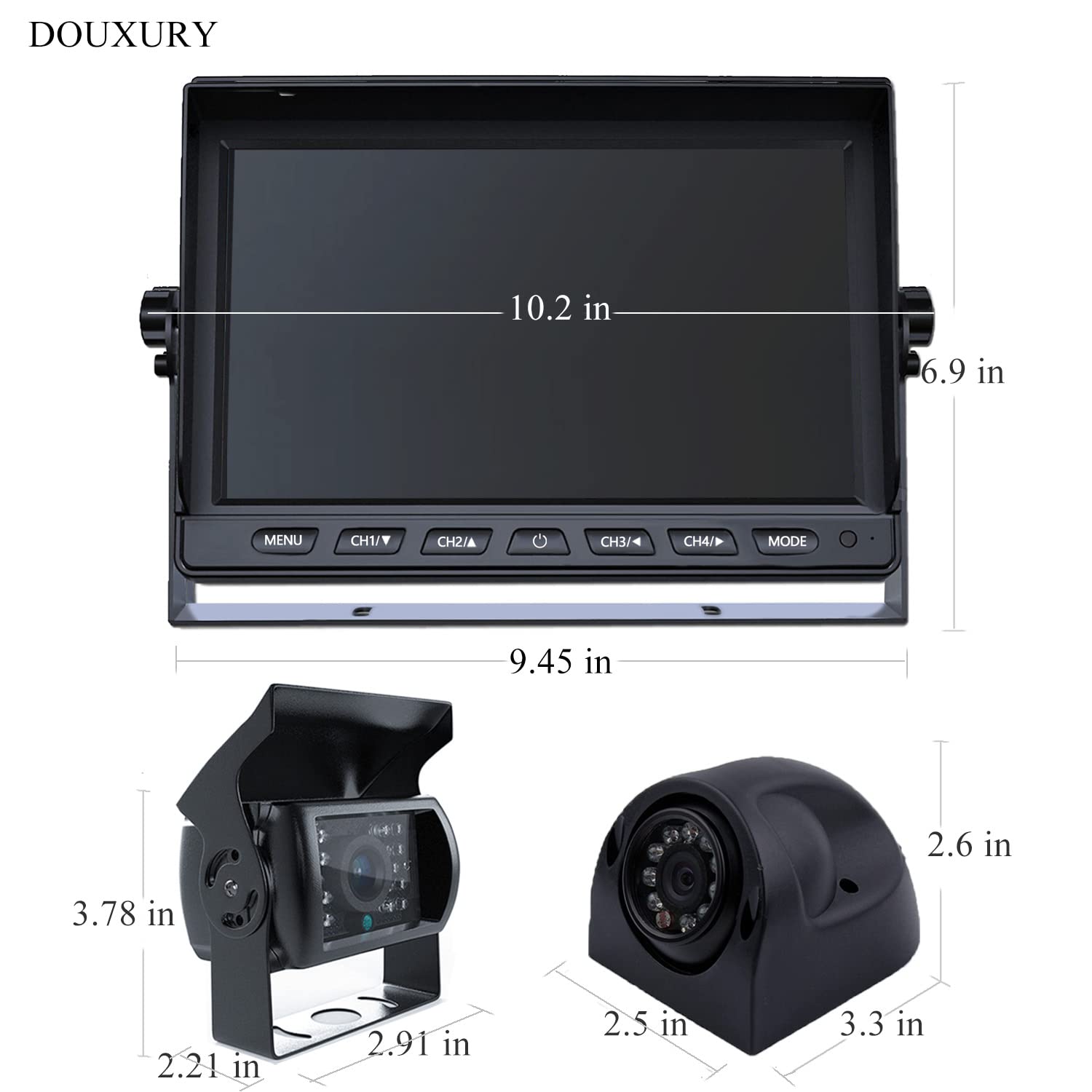 Vehicle Backup Cameras 4 x Cameras Trailer Tow Quick Connect Disconnect