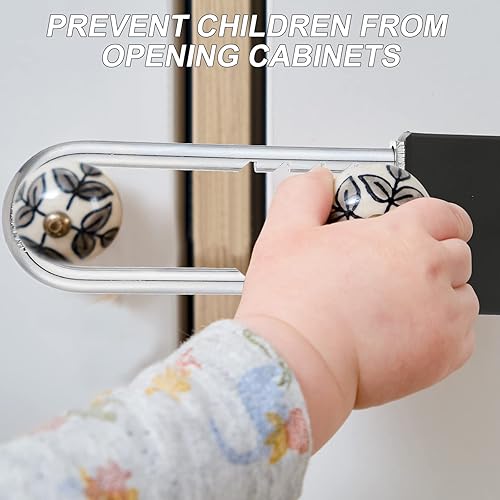 Miniatura 3 de 2 candados de grillete largo con llave de latón macizo, grillete extraíble de longitud ajustable para puertas, armarios, motocicleta, cerradura de